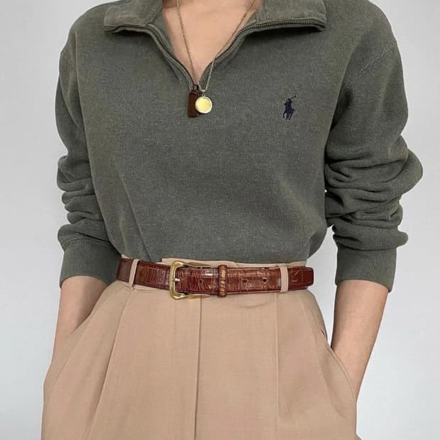 폴로 랄프로렌 하프집업 XL 올리브