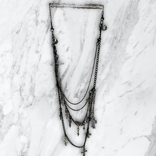 No.2 Vkei Layered Cross necklace