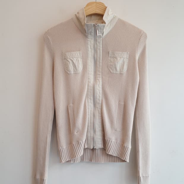 KUMIKYOKU SIS 투포켓 집업 니트