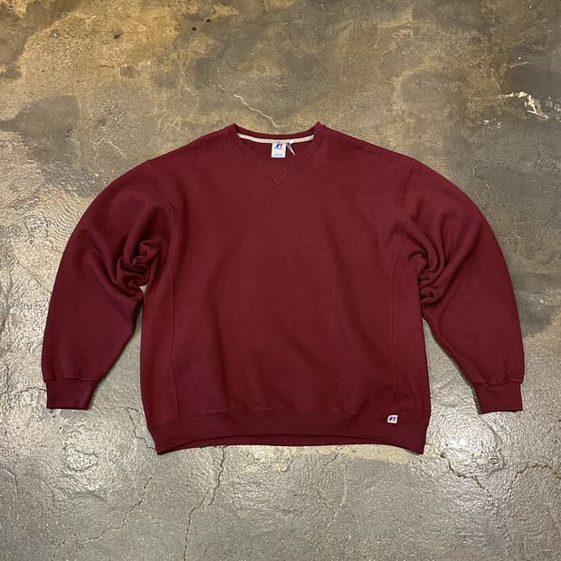 Russell 러셀 애슬레틱 무지 버건디 스웻셔츠 맨투맨 XL