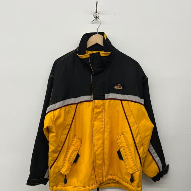 아디다스 올드스쿨 블랙/옐로우 패딩 남M