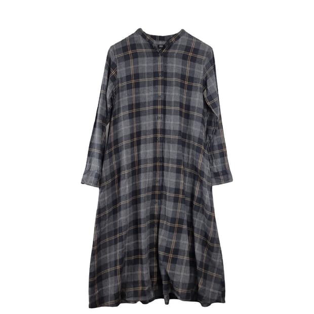 UNIQLO 유니클로 체크 롱원피스