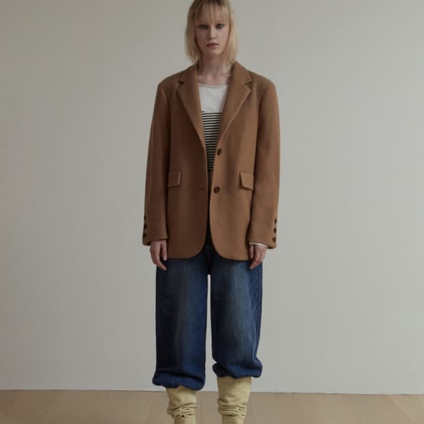 솔티페블 콤비 울 자켓