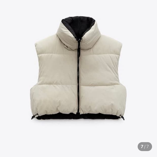 자라 양면 패딩 조끼 리버시블 크롭