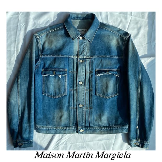마르지엘라 백스티치 디스트레스드 데님 자켓 청자켓 아카이브