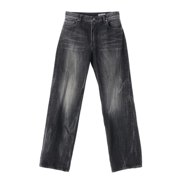 모드나인 MOD7w 와이드 스트레이트 흑청 데님 팬츠