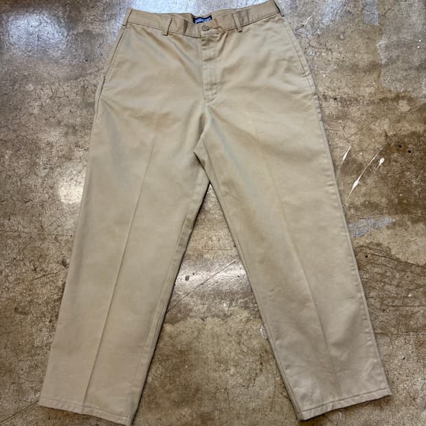 Lands End 베이지 와이드 치노 팬츠