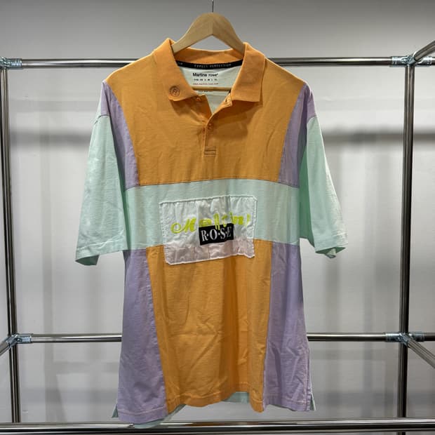 Martine Rose — Orange Panelled Polo