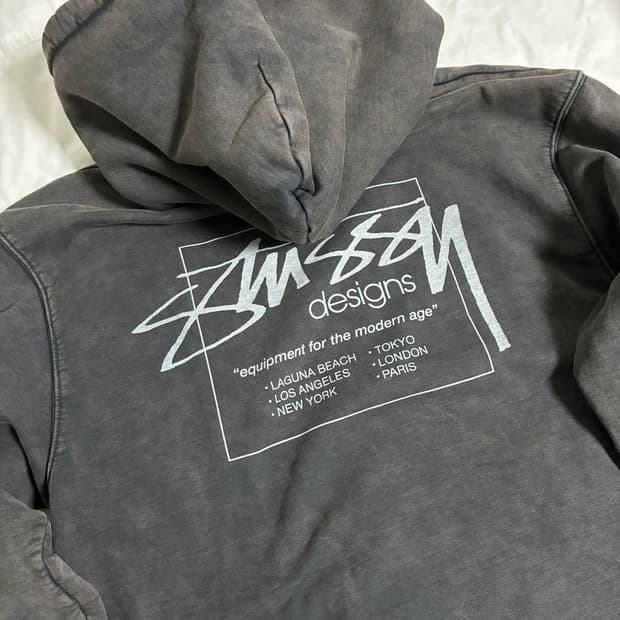 스투시 다이드 후드 블랙