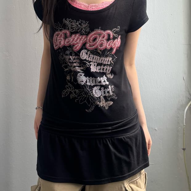 Betty boop Graphic Peplum Top