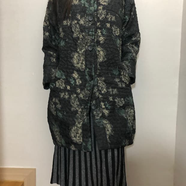 빈티지 블랙 오리엔탈 롱 코트