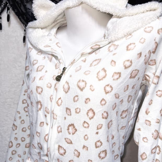 슈가돌 레오파드 호피 민트 네코미미 퍼후드집업 룸웨어 홈잠옷 갸루 핀터