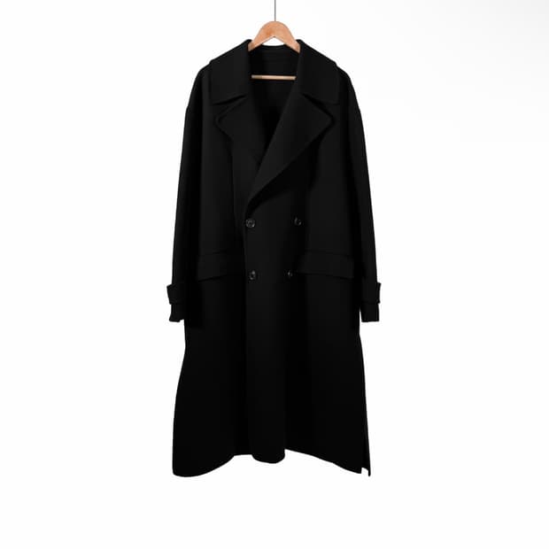 [48] 준지 20fw 남성 핸드메이드 울 맥시 오버핏 더블 코트 블랙