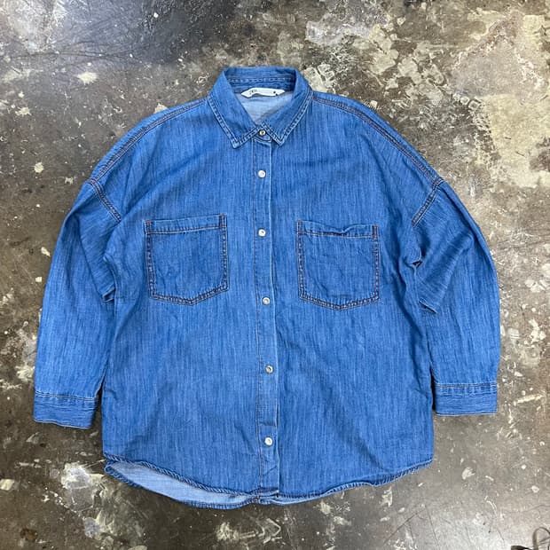66) ZARA 자라 오버핏 청남방 데님셔츠