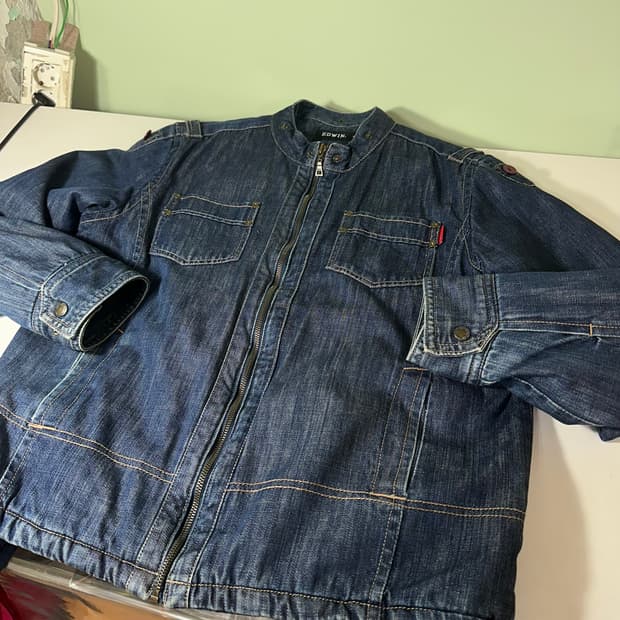 95 M 에드윈 인디고워시드 워크 데님 트러커자켓 청자켓