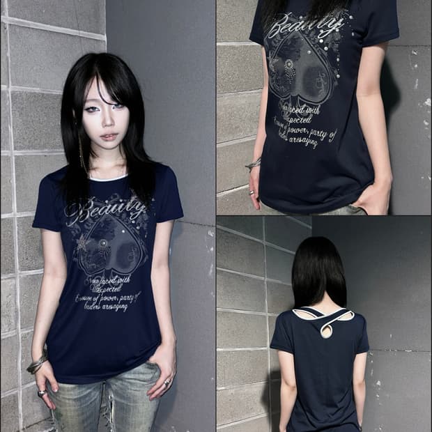 Y2K Studded Graphic Sling Top