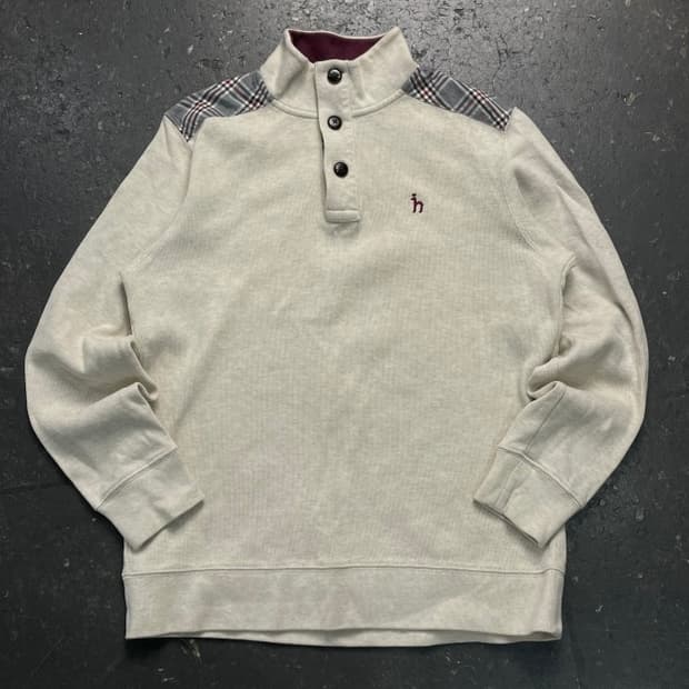 100 헤지스 반버튼 니트 