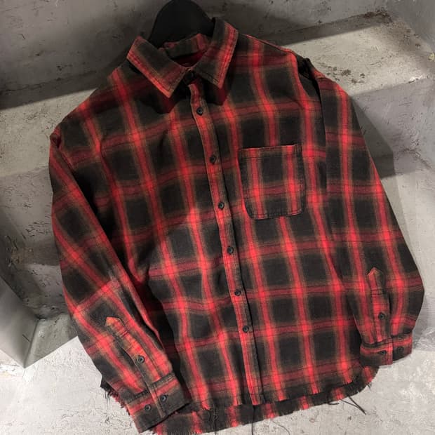 정글스톰 디스트레스드 체크셔츠