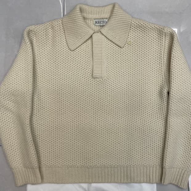 렉토 22FW 청키 케이블 니트 화이트