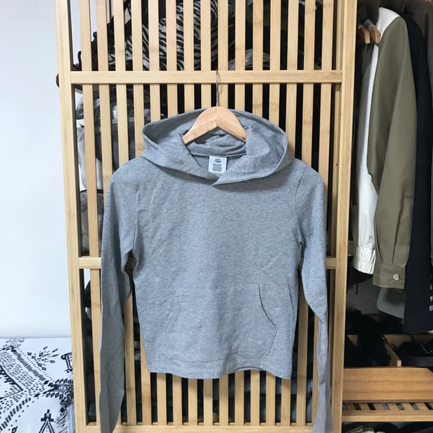 크롭 긴팔 후드티