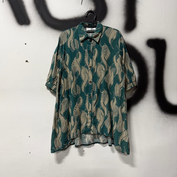 VTG 빈티지 언발란스 에스닉 풀 패턴 롱 셔츠