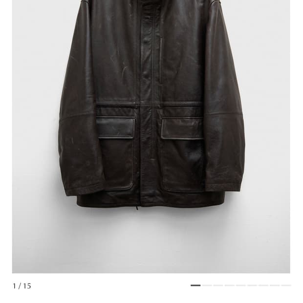 (삽니다) 유스 하이넥 레더 하프코트 s