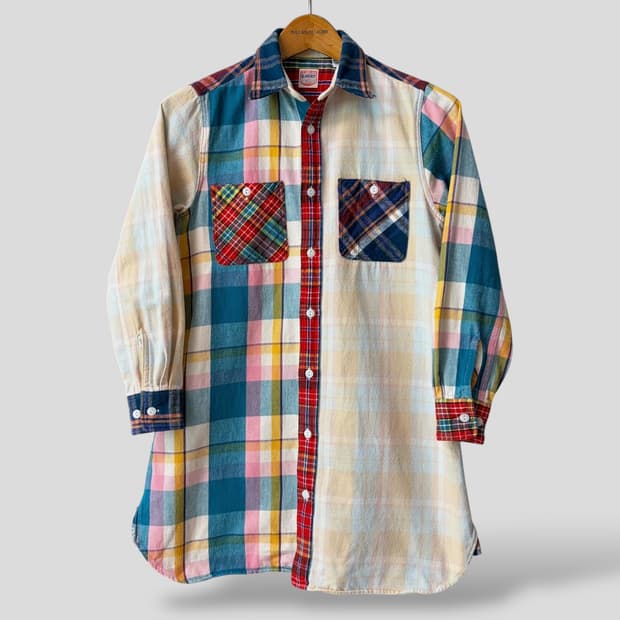 (OS)Beams boy 빔즈보이 크레이지패턴 플란넬 롱 셔츠