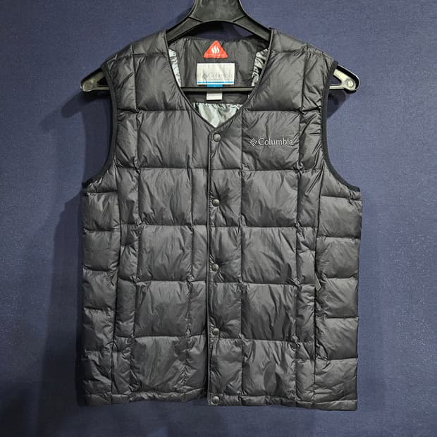 콜롬비아 옴니히트 차콜컬러 남성 100 구스다운 베스트 
