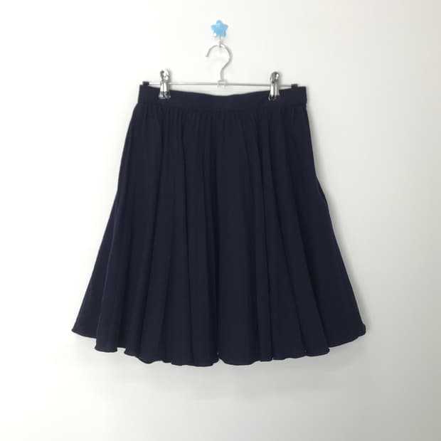 Jpn Navy Wool Midi Skirts