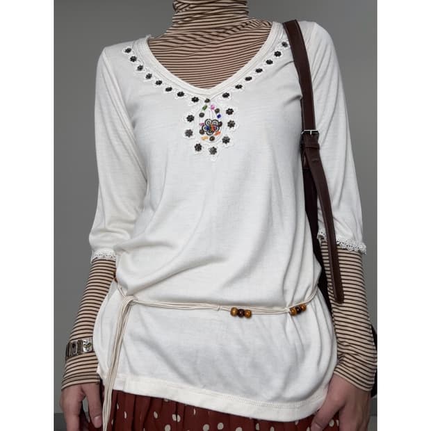 빈티지 히피 반소매