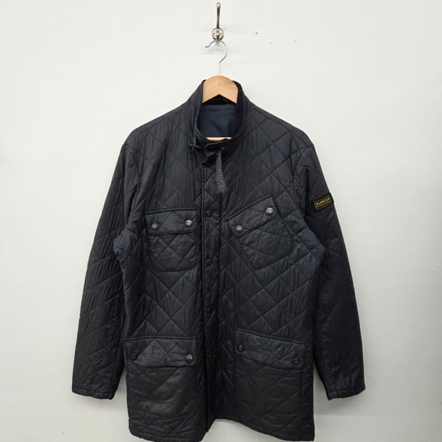 바버 블랙 퀼팅 자켓 남L