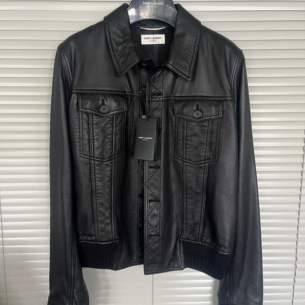 생로랑 레더 트러커 가죽자켓 50사이즈