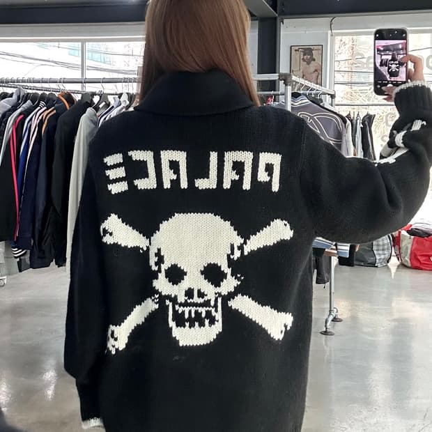 팔라스 24FW 본즈 코위찬 니트집업 블랙