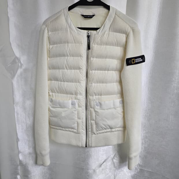 내셔널지오그래픽 화이트 패딩 니트 가디건 (1871)