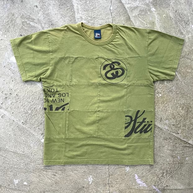 90's 스투시 패치워크 티셔츠 L