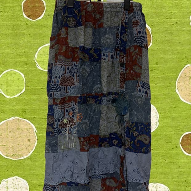 패치워크 패턴 롱스커트 히피 에스닉 보헤미안