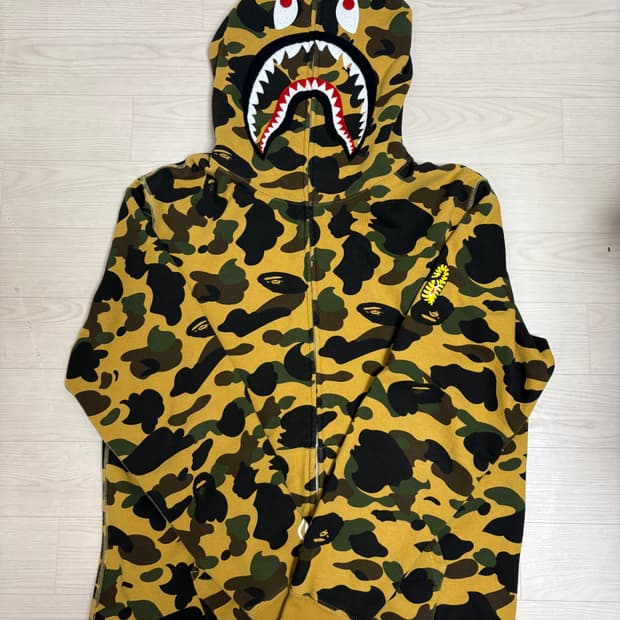 [2XL] 상태 매우 좋은 베이프 샤크후드집업 황계 판매합니다