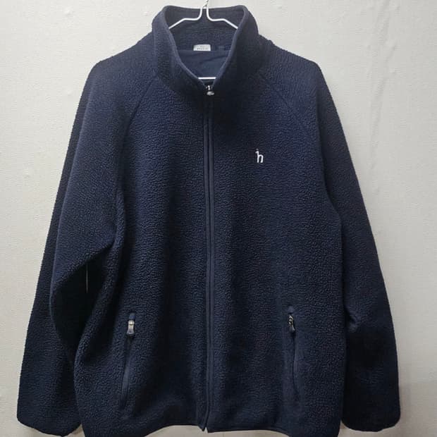 헤지스골프  네이비 뽀글이 플리스 집업 105