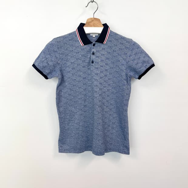 GUCCI 구찌 GG모노그램 그레이 피케셔츠 120