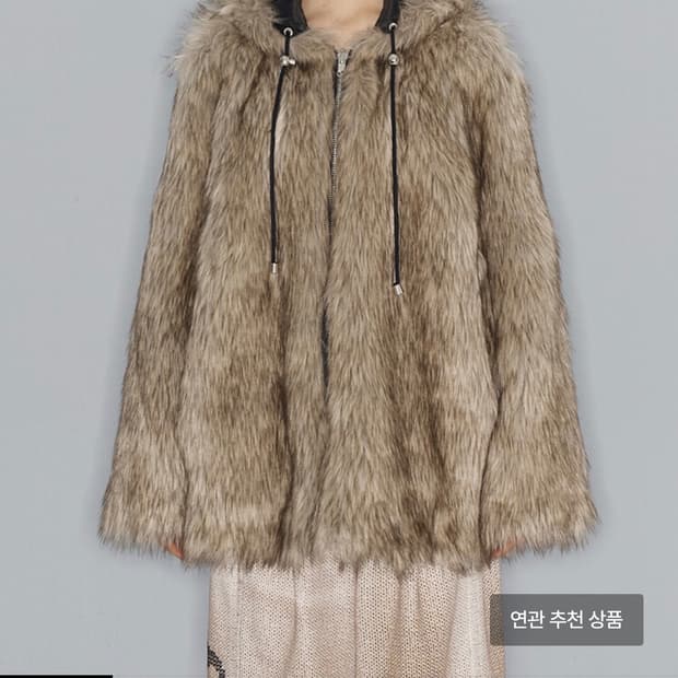 오픈와이와이 퍼자켓 베이지 미개봉