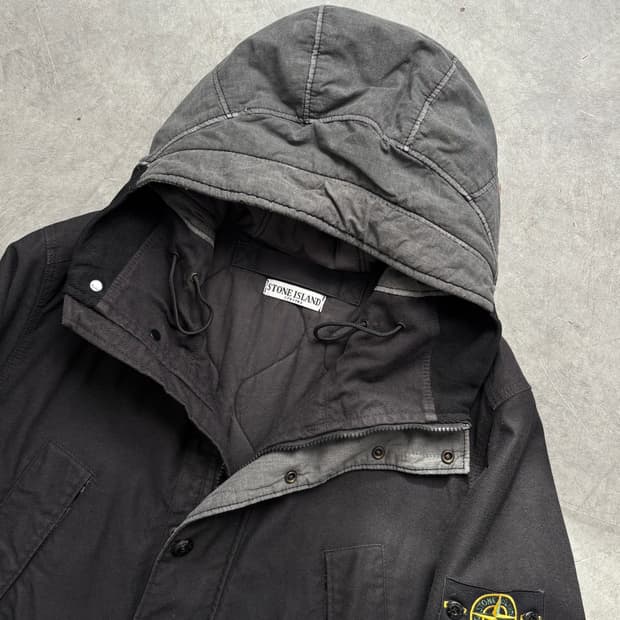 Stone Island Mil Spec Diagonal 울 후드자켓