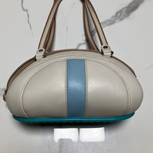 희귀 스페인 브랜드 Alaluna  시그니쳐 스트라이프 보울러 숄더백