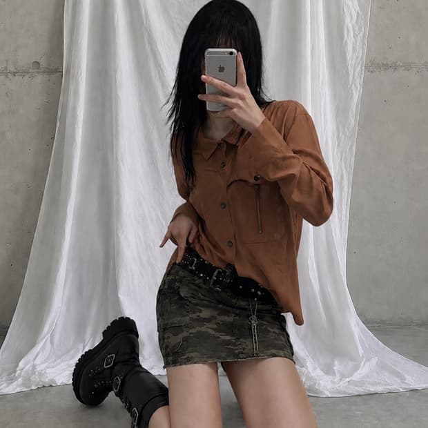 브릭 브라운 셔츠
