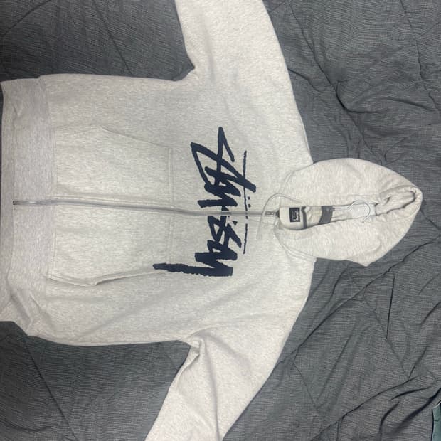 스투시 스탁 애쉬헤어 후드집업