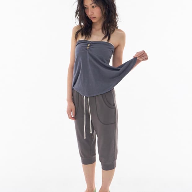 Easy Cropped Pants Charcoal
