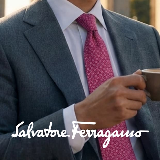 살바토레 페라가모 핑크 간치니 패턴 넥타이 8cm S~A+등급 E898
