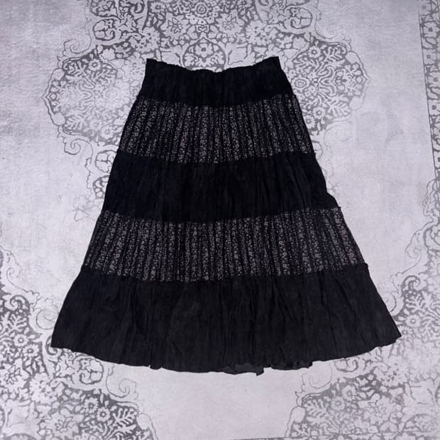 플라워 패치워크 스커트