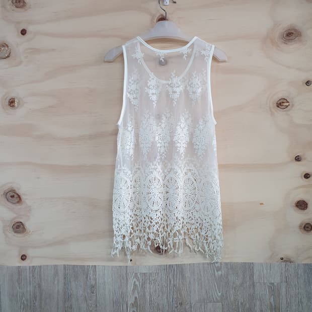 515) 시스루 레이스포인트 민소매티