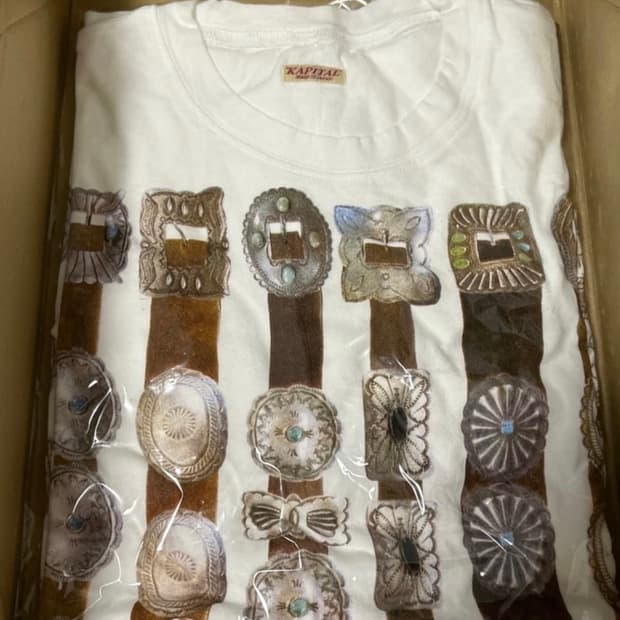 품절제품/미개봉새상품] kapital 캐피탈 콘초 천축 벨트 반팔 티셔츠