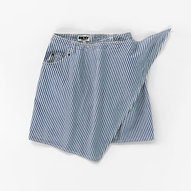 90s DKNY JEANS 히코리 스트라이프 랩 스커트